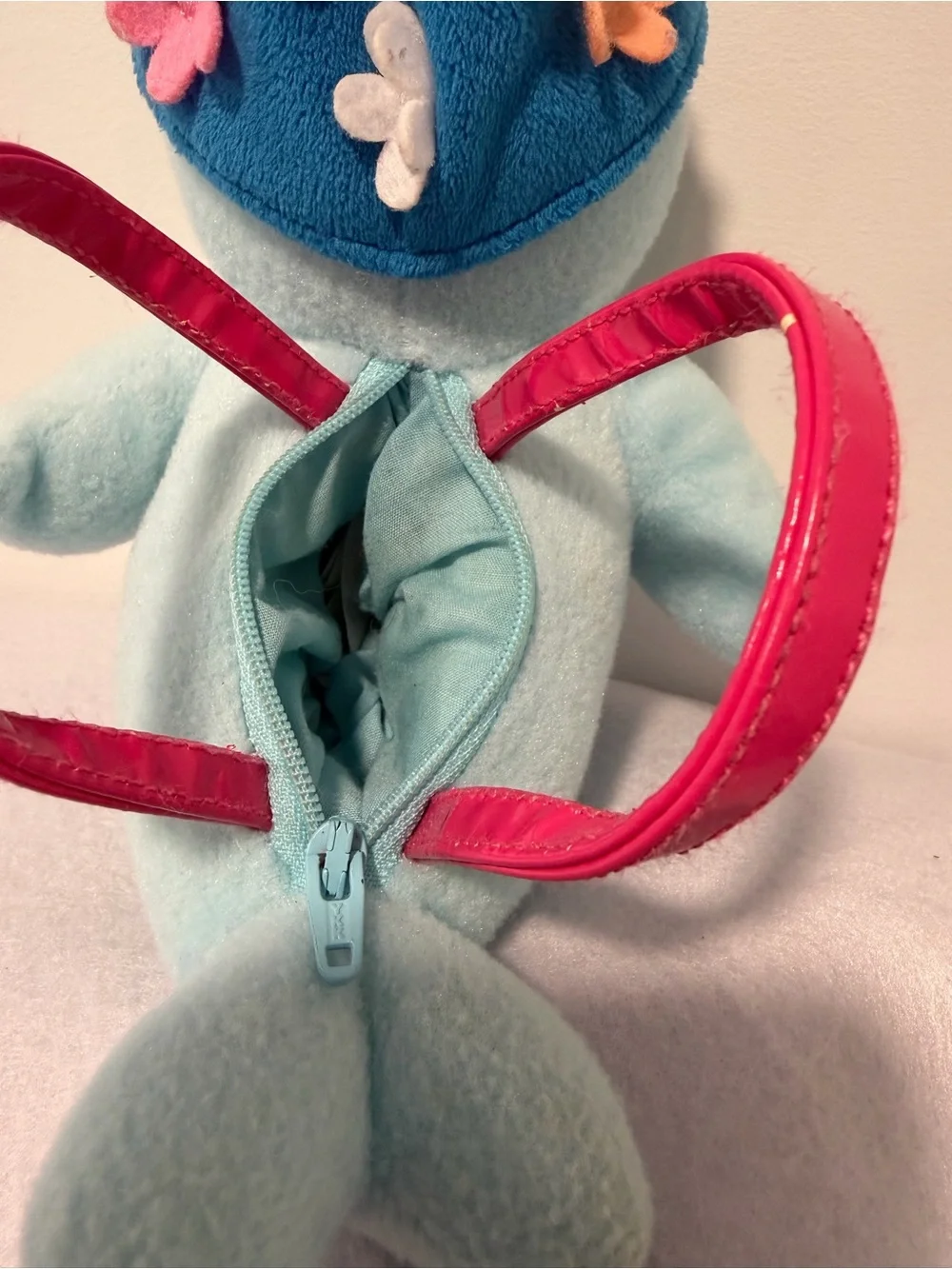 Gymboree Retired Swimming Seal Plush Purse Blue Floral Swim Cap Pink Straps Rare